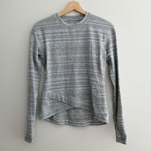 Lululemon Close To Crossing Long Sleeve Size 6 Jacquard Asphalt Gray White